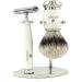 Jag Shaving 3-Edge Shaving Set | Red Badger Hair Brush & Stainless Steel Stand | Premium International Shipping - Buy Online on GoSupps.com
