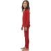 Bodtek Girls Thermal Long Underwear Set - Red, X-Small | Fleece Lined Long Johns for Kids - Buy Online on GoSupps.com