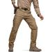 CQR Men's Flex Stretch Tactical Pants, Water Resistant Ripstop Cargo Pants, Lightweight EDC Outdoor Hiking Work Pants Tac-stretch Cargo Regular Coyote 36W x 36L
