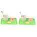 Healvian 2 Sets Early Dental Education Toys Clean Model Toiletries Preschool Wooden Reusable
