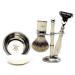 New designed.Ivory -colored shaving brush with silver pointed roof hair razor ivory Color 3 ring brush & razor holder stainless steel bowl a free soap.Perfect gift for