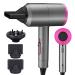 Portable Ionic Hair Dryer with 2 Nozzles & 1 Diffuser 2000W Professional Powerful Blow Dryer Negative Ion Fast Quiet Drying for Hair Care 3 Heating/2 Speed/Cold Settings for Home Travel Salon