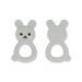 Baby Teething Toys BPA-Free Cute Silicone Bunny Teethers-Easy to Hold Soft and Comfortable Help take The Stress Out of Teething Perfect for Newborn Girls and Boys (Light Gray)