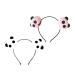 UUYYEO 4 Pcs Panda Headband Furry Hair Hoop Cartoon Pom Pom Hair Band Panda Hair Accessories for Girls