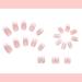 24Pcs French False Nails White Tip - Medium Square Fake Nails French Tip Press on Nails Pink Full Cover False Nails with Rhinestones & Flowers Designs for Women Girls (Flower Design) - Buy Online on GoSupps.com