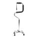 Adults Crutches Quad Base Cane Sit to Stand Walker Lightweight Sturdy Mobility Adjustable Walking Cane 4 Foot Base TPR Handles Seniors & Handicap (Color : Silver)