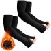 Skylety 2 Pairs Thermal Arm Warmer Cycling Arm Warmer Winter Arm Sleeves Arm Cover with Thumb Holes for Men Women Black Large