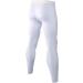 Men's White Cool Dry Compression Pants with Pocket - Medium | Active Workout Leggings for Running, Yoga, Basketball - Buy Online on GoSupps.com