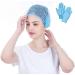 100 Pcs-21 Bouffant Disposable Hair Net Caps Bundle with Gloves - Blue (21 Inch) | For Microblading, Tanning, Food Service, Sleeping - Buy Online on GoSupps.com