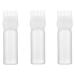 Beaupretty Root Comb Applicator Bottle Hair Color Brush Applicator Hair Dye Bottle with Comb and Graduated Scale 3pcs