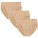 iMucci Professional Girl Ballet Dance Briefs Women - Beige Velvet Cotton Mid Rise Waist Panty Gymnastics Shorts Briefs 3pcs 8-12 Years