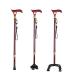 BJH Adjustable LED Walking Stick with 3 Non Slip Rubbers Walking Assisstant Device Lightweight Flexible and Durable Walking Sticks for Elderly Handicapped and Disabled Users Interesting Wine