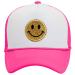 Sinsinfuns Kids Toddler Baseball Hat Smiley Face Trucker Hat Retro Mesh Baseball Cap for Boys Girls Hot Pink