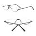 Fashion Half-Moon Reading Glasses for Women & Men - Black Metal Half Frame Anti Eyestrain Eyeglasses (1.5x - Buy Online on GoSupps.com