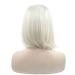 Platinum Blonde Ombr Lace Front Wig for Women | Short Smooth Bob Hairstyle with Dark Roots - 35.6 cm - Buy Online on GoSupps.com