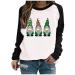 St. Patrick's Day Womens Tops Spring Shamrocks Print T Shirts Casual Patchwork Long Sleeve Round Neck Graphic Tees