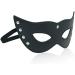 JIAHAO Cat Face Blindfold Sleep Mask - Soft Padded PU Leather Eye Cover for Flirting and Restful Sleep in Black - Buy Online on GoSupps.com