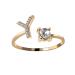 DNCG Ladies 26 English Letter Ring Ring Open Mouth Gold Ring