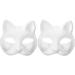 Toyvian 2 pieces of cat mask Derian-Mask White Fox Cat Animal Half Castle paper Unpainted Blanko Diy-Halloween-Mask for Masquerade Cosplay Party