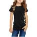 Rainbow T-Shirt Sleeve Ruffles Child Printed Girls Kids Tie-Dyed Short Tops Girls Tops Pineapple Crop Top Girls Black-1 6-7 Years