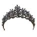 Baroque Queen Crown  Crystal Wedding Crown for Women  Gothic Baroque Crown  Vintage Headband Luxury Headpiece for Wedding Prom Hallloween Costume(Black)