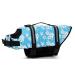 Dog life jacket swimming safety coat swimming vest lifeguard with grip for small dog puppies large dog (blue flower l) l blue flower