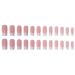 Foccna 24pcs Pink Pearl Glossy Press On Nails - Long False Tips for Women and Girls - Buy Online on GoSupps.com