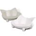 Comsmart Cat Bowl Anti-slip Cat Food Bowl/Cat Feeding Bowl/Cat Water Bowl Multi-purpose Double Pet Feeding Bowl (White/Grey)