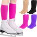 4 Pairs Figure Skating Socks High Tights Skate Socks Ice Skating Socks Nylon Skating Socks for Ice Skates Dance Black, Purple, Nude, Rose