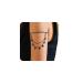 Disc Layered Tassels Black Open Cuff for Arm Women Girls Halloween Costume Upper Arm Bangle Jewelry (Black Disc)