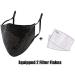 Yimidear Bling Sequin Adult Mouth Protection Mask - Reusable Washable Dust Mask with 2 Active Coal Filters for Running & Cycling - Black - Buy Online on GoSupps.com