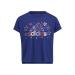 adidas Girls' Short Sleeve Dolman Waist Graphic Tee Small Victory Blue
