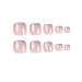 Glitter Pink Square Fake Toenails | French Tip Acrylic Summer Toe Nails - 24Pcs - Buy Online on GoSupps.com