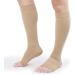 TOFLY Medical Compression Stockings 20-30mmHg Knee High Open-Toe Beige Socks - Buy Online on GoSupps.com