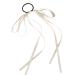 xbiez Chic Bow Elastic Hair Ropes Ponytail Holder Fashionable Ribbon Hair Scrunchie for Women and Girls Beige