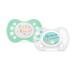 DODIE Set of 2 Anatomical Pacifiers - 0-6 Months - BPA Free Resistant - Love Mom and Dad - Random with or without Ring A31.