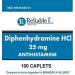 Diphenhydramine 25mg Generic Allergy Medicine Antihistamine - 200 Capsules (2 Bottles) - Buy Online on GoSupps.com