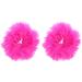 Hot Pink Solid Fur Scrunchies Pony Holder - Set of 2