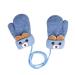 iEasey Cute Bear Baby Toddler Winter Warm Mittens On String Kids Cold Weather Fleece Knit Gloves Ski Snow Insualted Gloves for Baby Girls Boys 0-3 Years Gift Bear-Blue #A Blue