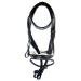 High quality bridle Amber made of leather black/white new incl. reins pony