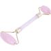 Rose Quartz Massage Roller - Double-Head Face Scooter | Crystal & Jade Skin Care Device for Wrinkle Removal & Slimming - Gold Edition - Buy Online on GoSupps.com