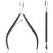 Cuticle Nipper with Cuticle Pusher-Professional Grade Stainless Steel Cuticle Remover & Cutter-Durable Manicure and Pedicure Tool (Black)