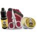 Mousetache Growing Kit in a Bag - Beard Oil Mustache Wax Pocket Beard Comb Mini Scissors in Drawstring Bag (Lemongrass)