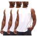 DEVOPS Men's Relaxed-Fit Workout Gym Tank Top Sleeveless X-Large White/White/White
