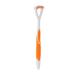 Tongue scraper tongue cleaner with a long handle flexible portable mouth cleaning tool reusable tongue brush for adults (orange)