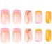 24 Pcs Swirl Square False Nails Short Rainbow French Press on Nails with Wavy Pattern Ballerina Acrylic Fake Nails Full Cover Stick on Nails 24pcs for Women and Girls 04 - Buy Online on GoSupps.com