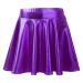 JEATHA Kids Girls Shiny Metallic Pleated Skirt with Built-in Shorts for Ballet Dance Party Costume Purple 14