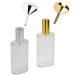 Oval atomizer Kosmetex glass bottle for perfume facial toner empty with atomizer 100ml set of 2 + 2 funnels