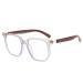 Parwana Large square reading glasses glasses fashion computer reader oversized anti-blue light anti-UV flat light mirror (color: blue size: +350) +350 blue