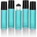 10ml Teal Glass Roller Bottles with Stainless Leak Guard Rollers & Black Caps - Premium Quality - Buy Online on GoSupps.com